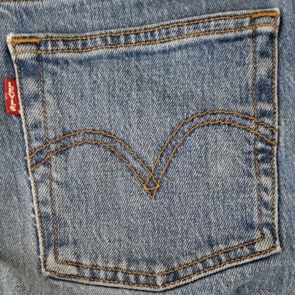 Levi's Womens Jeans Size 25 Wedgie Straight Blue High Rise Button Fly Denim Crop - Picture 15 of 15